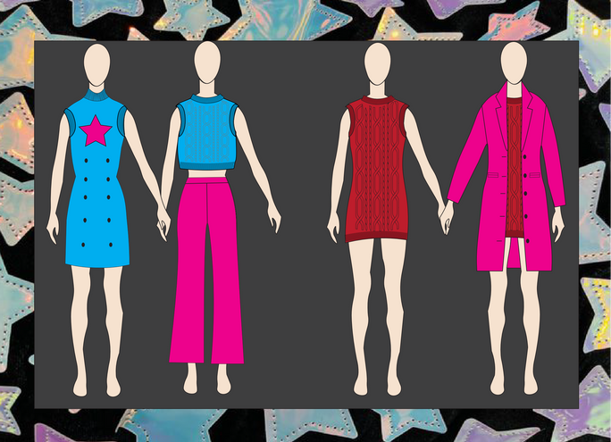 Colorway exploration with palette keys and fabric callouts