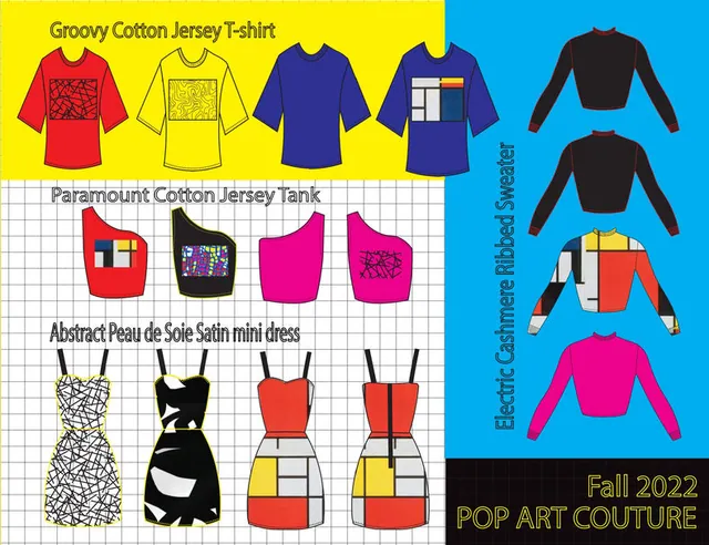 Pop Art Couture flats of t-shirts, tanks, dresses and sweaters