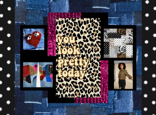 You look pretty today board with leopard print on denim