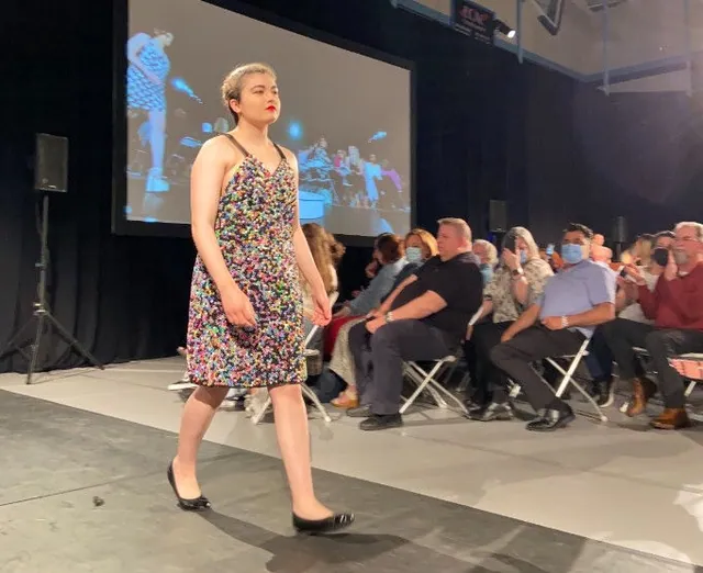 Floral print dress on the runway